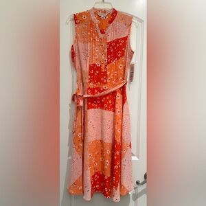 Nanette Lepore size 6 women's vivid coral sleeveless dress.